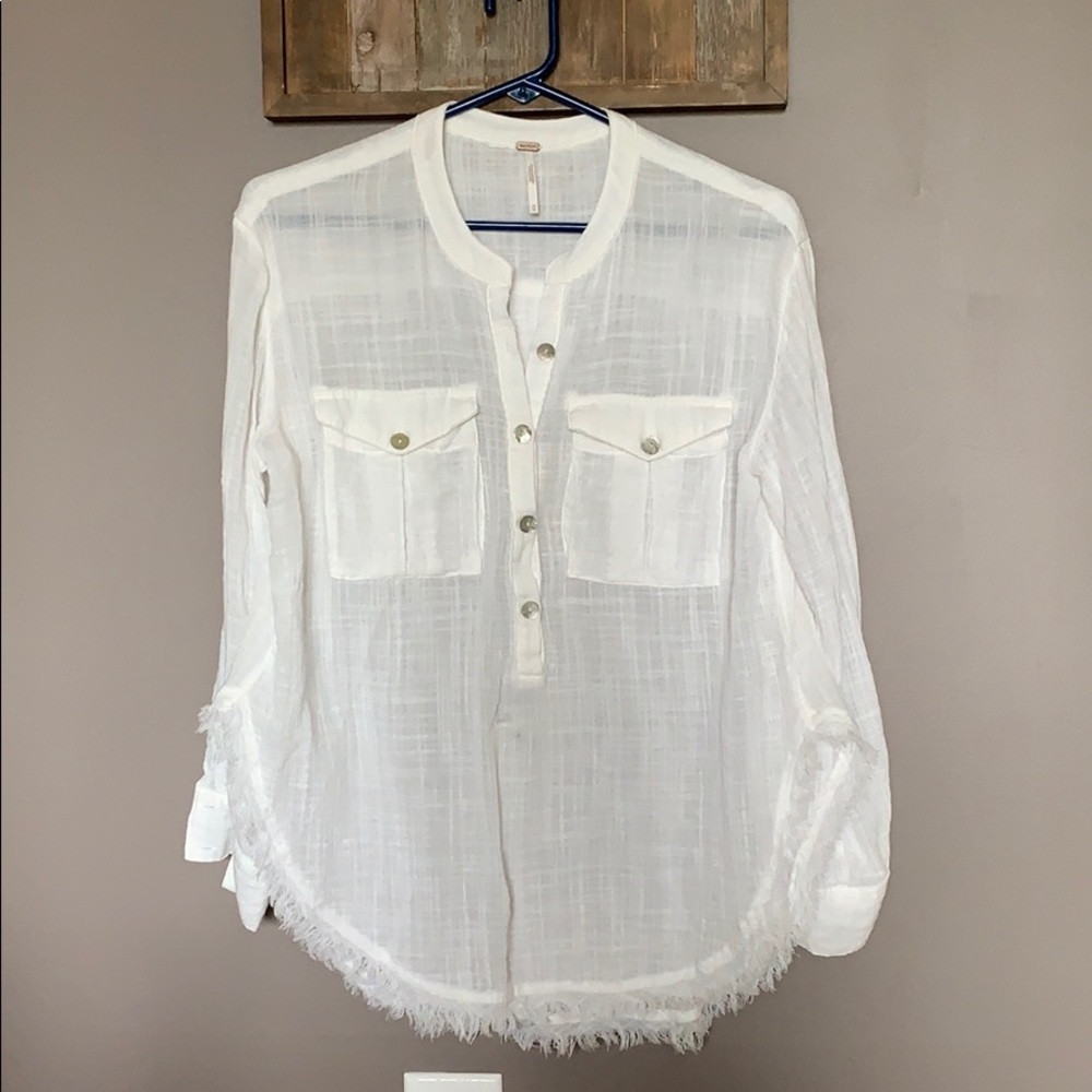 Free People Sheer While Shirt